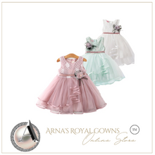 Load image into Gallery viewer, "Arna" Royal Gown Collection - Little Girl Flower Party Lace Tutu Dress Baby Kids Sleevess Dresses Clothes Summer Children Wedding Birthday
