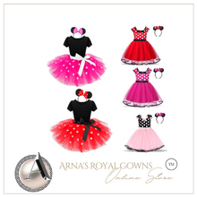 Load image into Gallery viewer, "Arna" Royal Gown Collection - Polka Dot Toddler Dress Halloween Costume Baby Girl Christmas Party Dress
