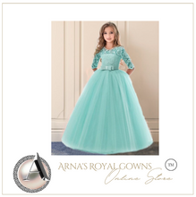 Load image into Gallery viewer, "Arna" Royal Gown Collection - Girls Wedding Evening Party Bridesmaid Long Dress Prom Gown Children Teenager New Year Princess Costume
