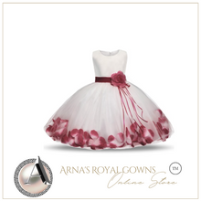 Load image into Gallery viewer, "Arna" Royal Gown Collection - Flower Tulle Toddler Kids Christening Costume Newborn Baby Girl Birthday Dress
