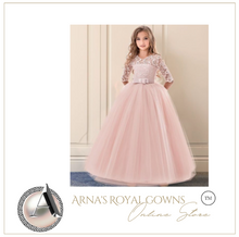 Load image into Gallery viewer, "Arna" Royal Gown Collection - Girls Wedding Evening Party Bridesmaid Long Dress Prom Gown Children Teenager New Year Princess Costume

