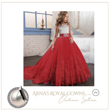 Load image into Gallery viewer, "Arna" Royal Gown Collection - Girls Wedding Evening Party Bridesmaid Long Dress Prom Gown Children Teenager New Year Princess Costume
