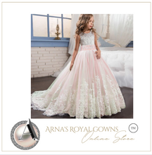 Load image into Gallery viewer, "Arna" Royal Gown Collection - Girls Wedding Evening Party Bridesmaid Long Dress Prom Gown Children Teenager New Year Princess Costume
