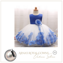 Load image into Gallery viewer, "Arna" Royal Gown Collection - Flower Tulle Toddler Kids Christening Costume Newborn Baby Girl Birthday Dress
