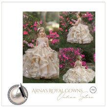 Load image into Gallery viewer, "Arna" Royal Gown Collection - Flower Girl/Formal/Wedding/Pageant -  Made to Measure - Large range of Colours
