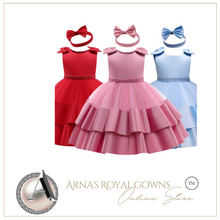 Load image into Gallery viewer, "Arna" Royal Gown Collection - 0-24 Month Baby Princess Dress For Newborn Girls Party Christening Gown Vintage Infant Baptism Wedding
