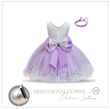 Load image into Gallery viewer, "Arna" Royal Gown Collection - 0-24 Month Baby Princess Dress For Newborn Girls Party Christening Gown Vintage Infant Baptism Wedding
