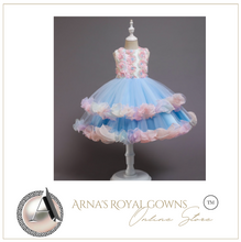 Load image into Gallery viewer, "Arna" Royal Gown Collection - Flower Dresses For Girls Elegant Rainbow Tutu Ball Gown 4-10 Year
