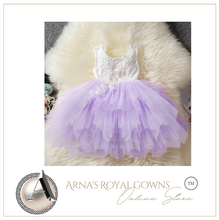 Load image into Gallery viewer, "Arna" Royal Gown Collection - Girls Princess Dress Tutu Baptism Newborn Infant Girl Party Dress
