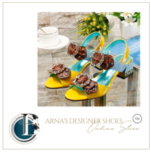 Load image into Gallery viewer, Luxury Women's Sandals Jewelled Square Heel Butterfly-Knot Rivet Rhinestone Shoes
