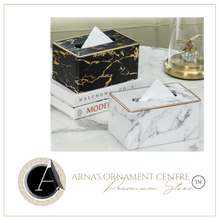 Load image into Gallery viewer, "Arna Lisa" Collection - Leather Tissue Box - Unique Stunning Marble Design
