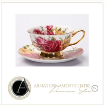Load image into Gallery viewer, "Arna" Collection - Rose Ceramic Cup &amp; Saucer Set - 2 Piece (2 Designs)
