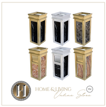 Load image into Gallery viewer, Arna Royal Vintage Collection"  Luxury Golden Outside/Inside Large Trash Rubbish Bin - Home or Business
