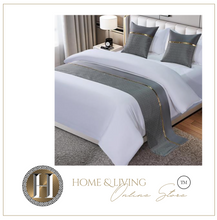 Load image into Gallery viewer, "Arna Royal LUXURY Collection" Hotel Quality Bed Runner/Scarf &amp; 2 Cushion Covers - Many Colours
