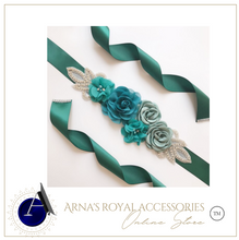 Load image into Gallery viewer, Arna's Royal Collection - Flower Belt &amp; Head Piece (Children) Bridal - Many Colours
