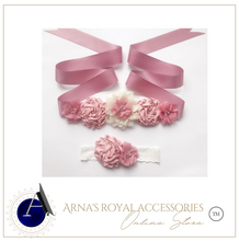 Load image into Gallery viewer, Arna's Royal Collection - Flower Belt &amp; Head Piece (Children) Bridal
