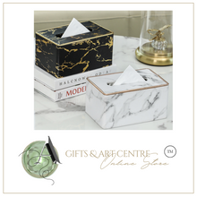 Load image into Gallery viewer, "Arna Lisa" Collection - Leather Tissue Box - Unique Stunning Marble Design
