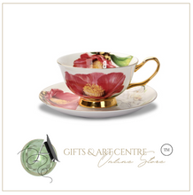 Load image into Gallery viewer, "Arna" Collection - Rose Ceramic Cup &amp; Saucer Set - 2 Piece (2 Designs)

