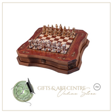 Load image into Gallery viewer, "Arna Lisa" Luxury Vintage Finest Collection - Rosewood Chess Set Large Vintage Mosaic Motifs Handmade

