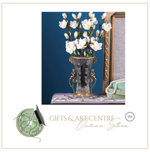 Load image into Gallery viewer, "Arna Lisa" Luxury Vintage Finest Collection - Crystal Golden Boys Copper Brass Vase
