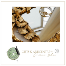 Load image into Gallery viewer, "Arna Collection" Gold Tray's - Nordic Ginkgo Leaf Mirror Display Tray
