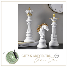 Load image into Gallery viewer, Nordic Sculpture Golden Chess Book Shelf Accessories x3 - Office Home &amp; Living
