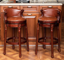 Load image into Gallery viewer, "Arna Royal Victorian Collection" Luxury Plus Furniture - Exquisite American Style Leather Bar Stools

