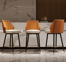 Load image into Gallery viewer, "Arna Royal Victorian Collection" Luxury Plus Furniture - Exquisite Formal Style Leather Bar Stools
