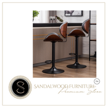 Load image into Gallery viewer, "Arna Royal Victorian Collection" Luxury Plus Furniture - Exquisite Leather Rosewood Bar Stools
