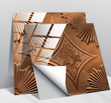 Load image into Gallery viewer, "Arna" Collections - DIY - Custom Crystal Film Covered Retro Metal Pattern Ceramic Tiles x20 Adhesive
