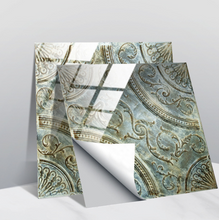 Load image into Gallery viewer, "Arna" Collections - DIY - Custom Crystal Film Covered Retro Metal Pattern Ceramic Tiles x20 Adhesive
