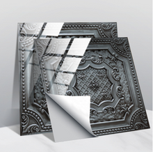Load image into Gallery viewer, "Arna" Collections - DIY - Custom Crystal Film Covered Retro Metal Pattern Ceramic Tiles x20 Adhesive
