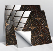 Load image into Gallery viewer, "Arna" Collections - DIY - Custom Crystal Film Covered Retro Metal Pattern Ceramic Tiles x20 Adhesive
