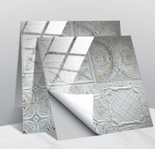 Load image into Gallery viewer, "Arna" Collections - DIY - Custom Crystal Film Covered Retro Metal Pattern Ceramic Tiles x20 Adhesive
