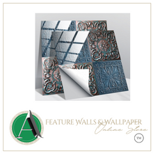 Load image into Gallery viewer, "Arna" Collections - DIY - Custom Crystal Film Covered Retro Metal Pattern Ceramic Tiles x20 Adhesive
