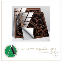 Load image into Gallery viewer, "Arna" Collections - DIY - Custom Crystal Film Covered Retro Metal Pattern Ceramic Tiles x20 Adhesive

