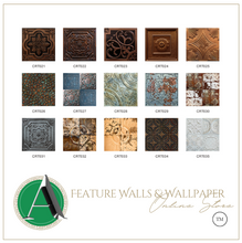 Load image into Gallery viewer, "Arna" Collections - DIY - Custom Crystal Film Covered Retro Metal Pattern Ceramic Tiles x20 Adhesive
