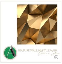 Load image into Gallery viewer, "Arna Collection" - Wall Paper - 3D Golden Geometric  - Perfect for Feature Walls 4 Square Meters
