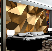 Load image into Gallery viewer, "Arna Collection" - Wall Paper - 3D Golden Geometric  - Perfect for Feature Walls 4 Square Meters
