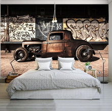 Load image into Gallery viewer, "Arna Collection" - Feature Wall - Retro Old Car Restaurant Cafe Living Room Background Wall Sticker Removable 3D - 4 Square Meters

