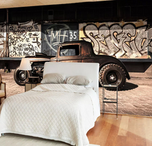 Load image into Gallery viewer, "Arna Collection" - Feature Wall - Retro Old Car Restaurant Cafe Living Room Background Wall Sticker Removable 3D - 4 Square Meters
