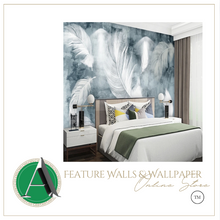 Load image into Gallery viewer, "Arna Collection" - Feature Wall - Hand Painted White Elegant Feather Wall Sticker Removable - 12 Square Meters
