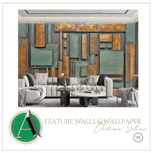 Load image into Gallery viewer, "Arna Collection" - Feature Wall - 3D Retro Green &amp; Gold Wall Sticker Removable - 12 Square Meters (Many Sizes)
