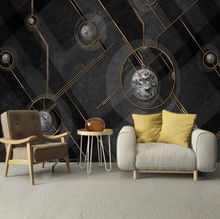 Load image into Gallery viewer, "Arna Collection" - Feature Wall - Retro Geometric Gold Line Marble Wall Sticker Removable - 12 Square Meters (Many Sizes)
