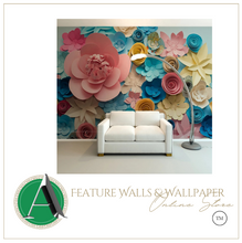 Load image into Gallery viewer, "Arna Collection" - Feature Wall - 3D Flowers Pastels Wall Sticker Removable - 12 Square Meters (Many Sizes)
