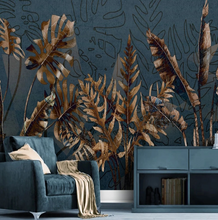 Load image into Gallery viewer, "Arna Collection" - Feature Wall - Vintage Gold &amp; Blue Wall Sticker Removable - 10 Square Meters (Many Sizes)
