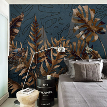 Load image into Gallery viewer, "Arna Collection" - Feature Wall - Vintage Gold &amp; Blue Wall Sticker Removable - 10 Square Meters (Many Sizes)
