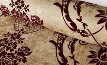Load image into Gallery viewer, "Arna" Collections - DIY - Bronze Golden Burgundy Vintage Classic Damask Velvet Flocking Wallpaper
