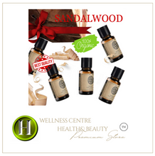 Load image into Gallery viewer, Luxury Sandalwood Essence Oil Set - Polish, Perfume, Defuser  (4 x 10ml Bottles) plus a bonus bottle
