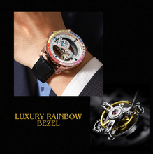 Load image into Gallery viewer, Luxury Rainbow Automatic Watch with Diamond Inlay Rose Gold
